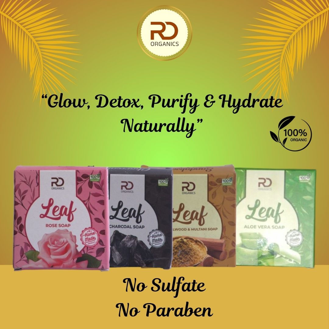 Natural Skin Care Soap Collection – Sandalwood Multani, Charcoal, Rose & Aloe Vera